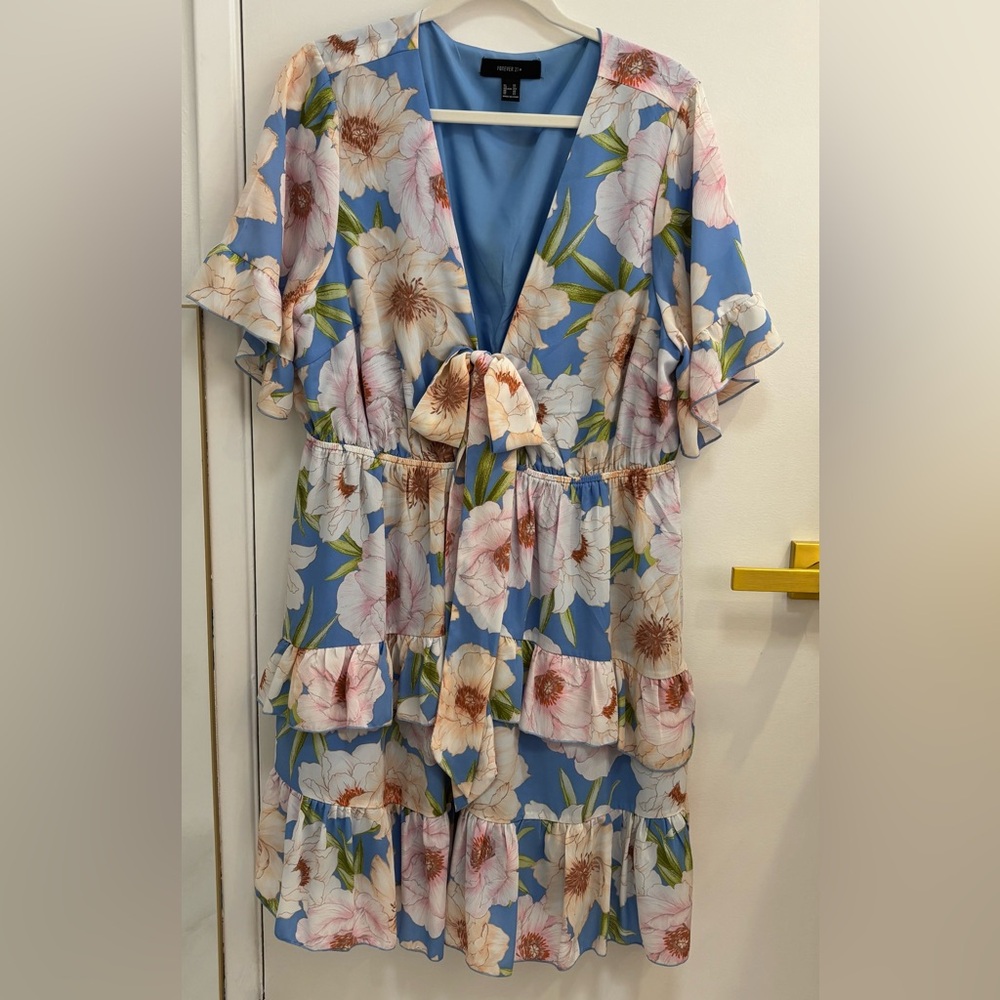 Forever 21 Floral Blue Dress